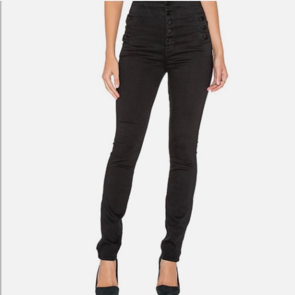 J Brand High Rise Black Buttoned Jeans